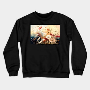 Floral Garden Botanical Print with wild flowers Crewneck Sweatshirt